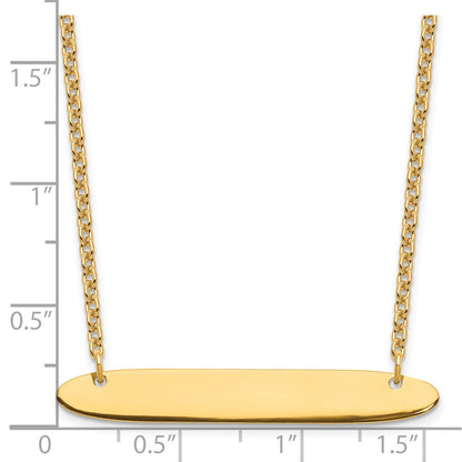 Gold Plated Sterling Silver/Gold Medium Oblong Blank Bar Necklace