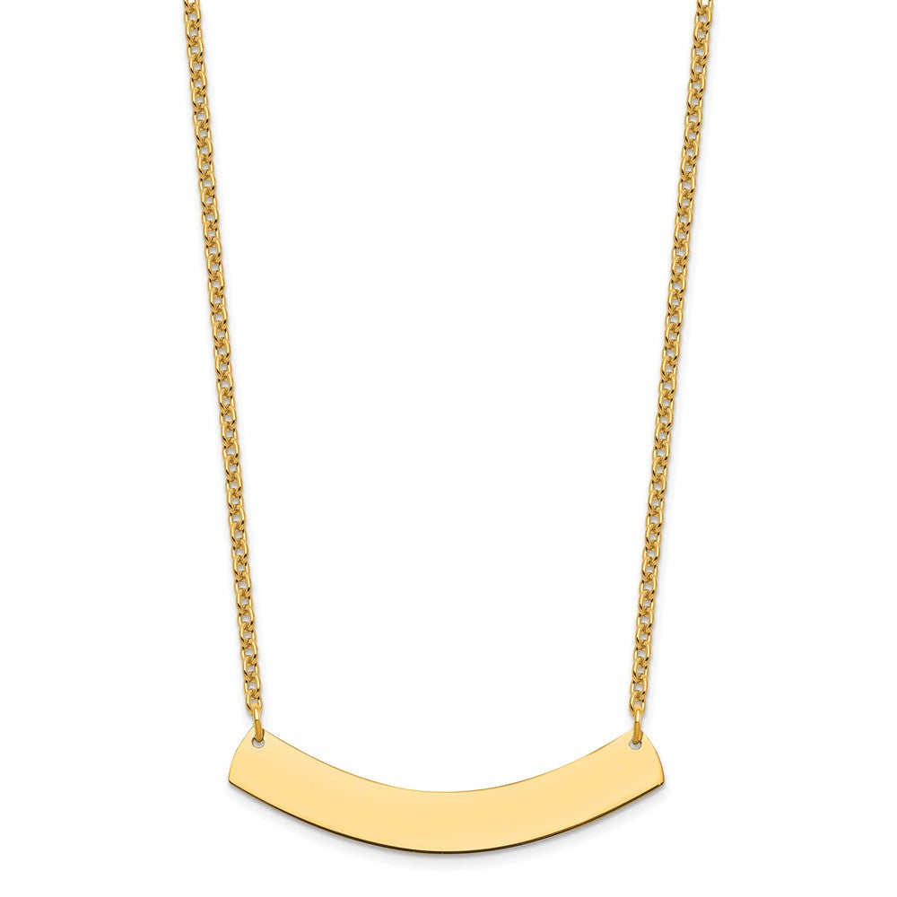 Gold Plated Sterling Silver/Gold Medium Curved Blank Bar Necklace