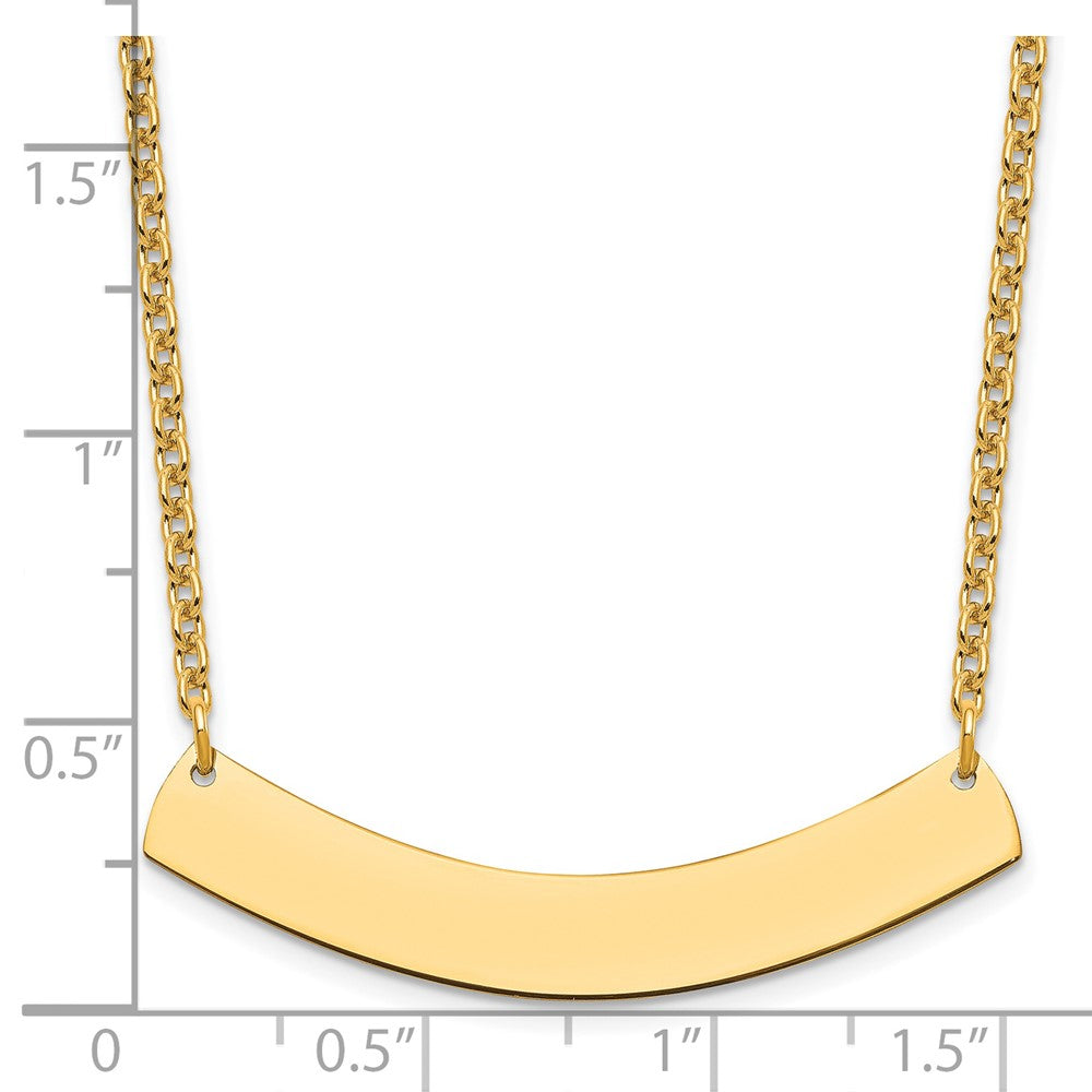 Gold Plated Sterling Silver/Gold Medium Curved Blank Bar Necklace