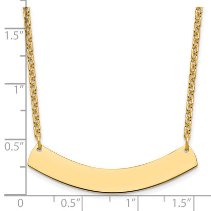 Gold Plated Sterling Silver/Gold Medium Curved Blank Bar Necklace