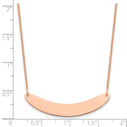 14K Rose Gold Medium Curved Blank Bar Necklace