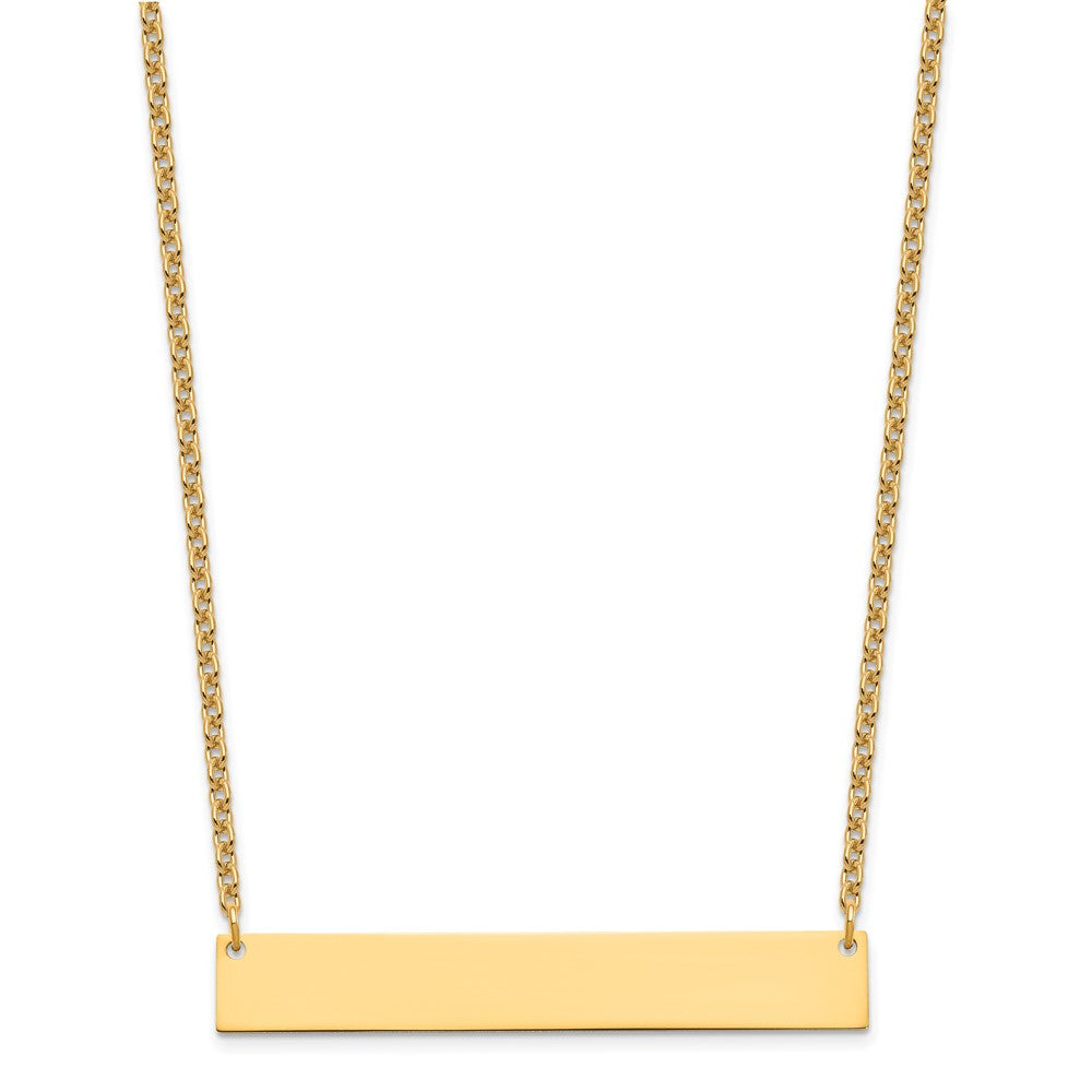 Gold Plated Sterling Silver/Gold Large Blank Bar Necklace