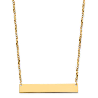 Gold Plated Sterling Silver/Gold Large Blank Bar Necklace
