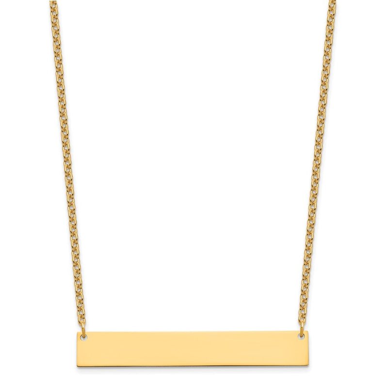 Gold Plated Sterling Silver/Gold Large Blank Bar Necklace