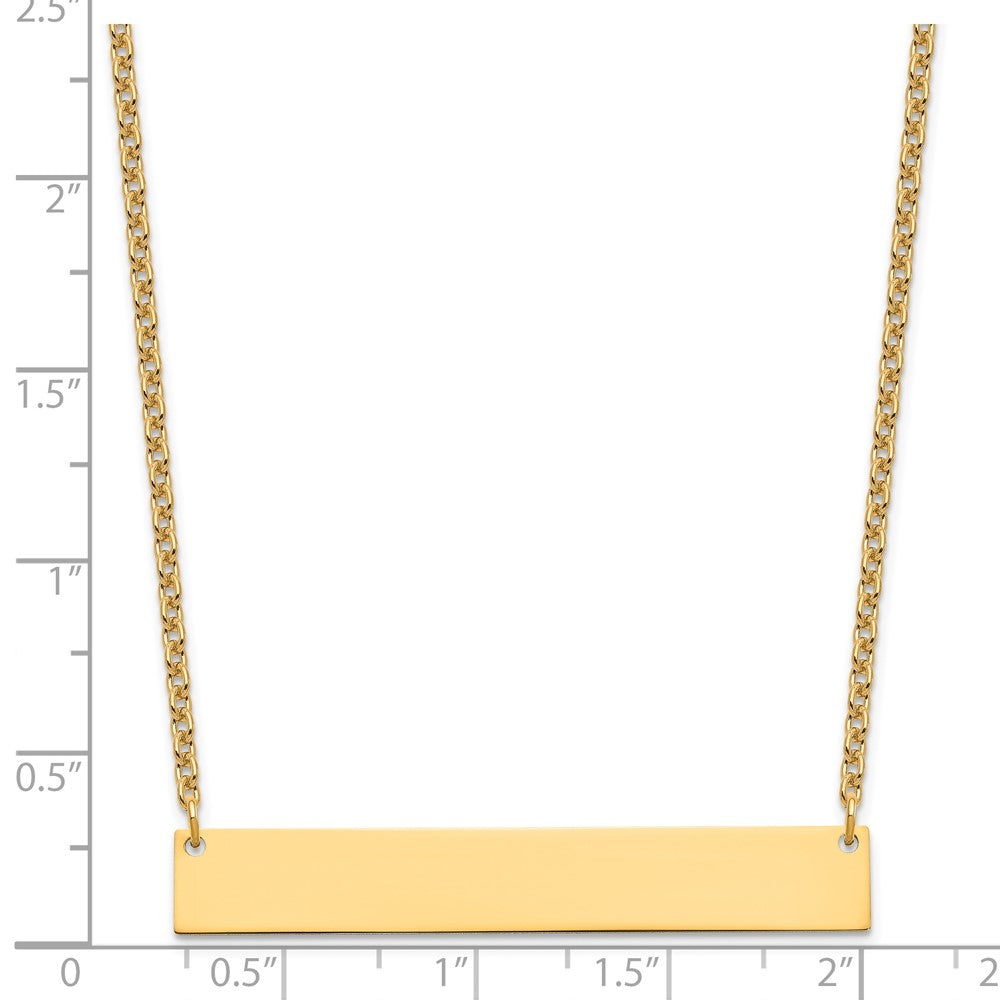 Gold Plated Sterling Silver/Gold Large Blank Bar Necklace