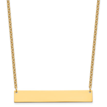 Gold Plated Sterling Silver/Gold Large Blank Bar Necklace