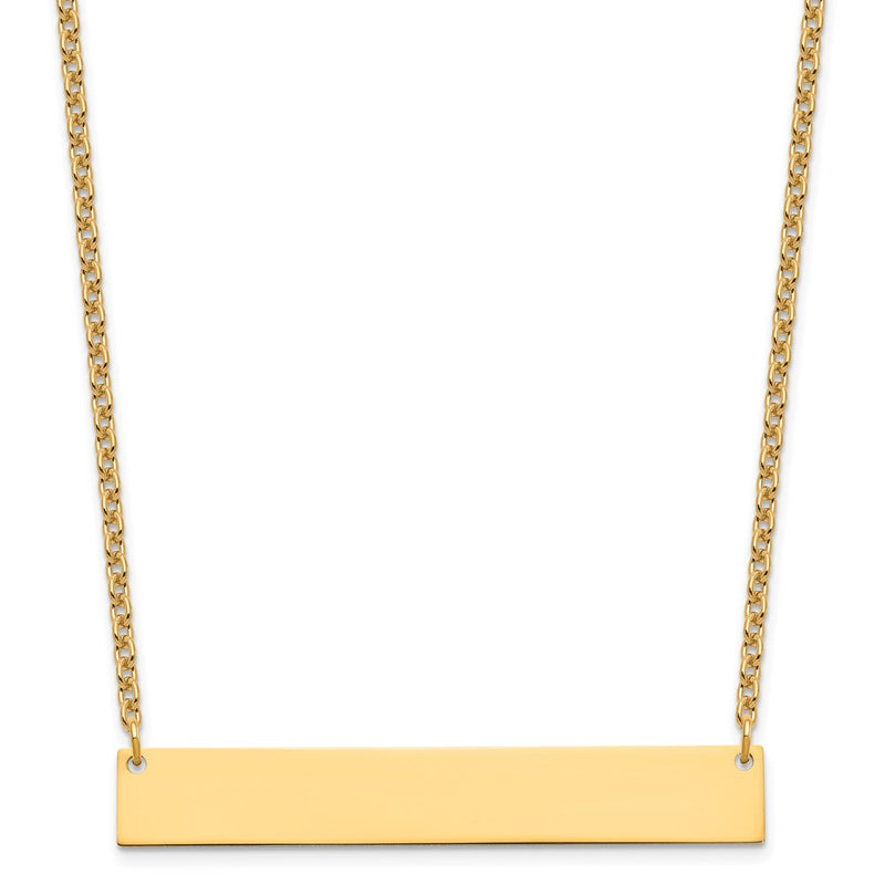 Gold Plated Sterling Silver/Gold Large Blank Bar Necklace