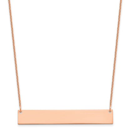 14K Rose Gold Large Blank Bar Necklace