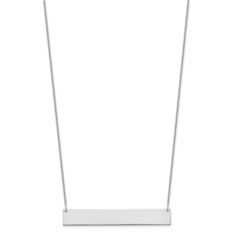 14K White Gold Large Blank Bar Necklace