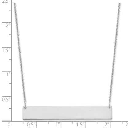 14K White Gold Large Blank Bar Necklace