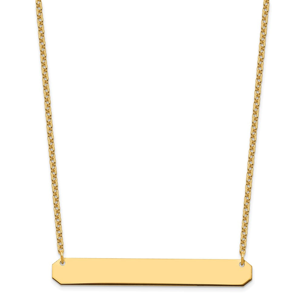 Gold Plated Sterling Silver/Gold Large Blank Bar Necklace