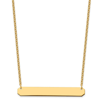 Gold Plated Sterling Silver/Gold Large Blank Bar Necklace