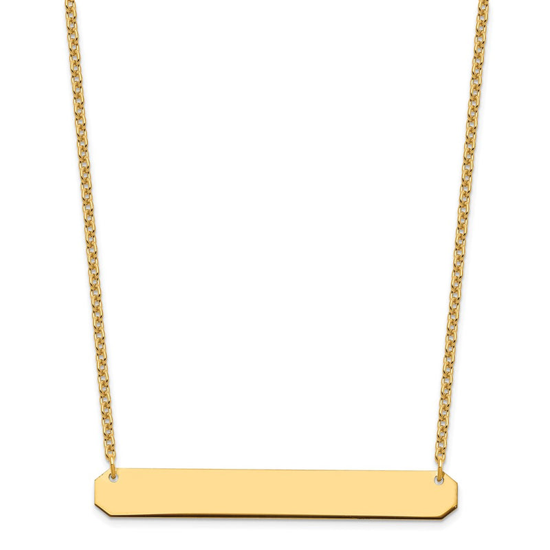 Gold Plated Sterling Silver/Gold Large Blank Bar Necklace