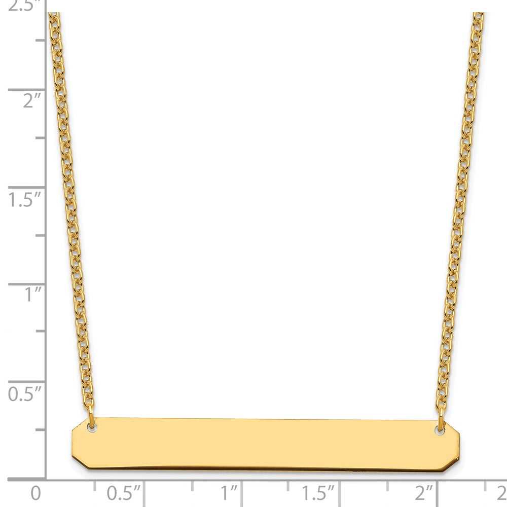 Gold Plated Sterling Silver/Gold Large Blank Bar Necklace