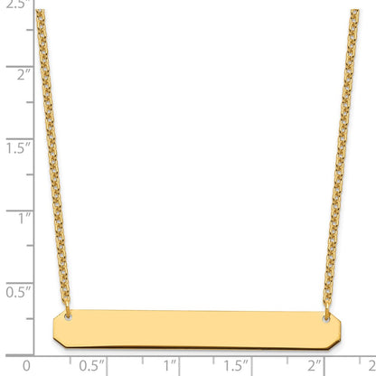 Gold Plated Sterling Silver/Gold Large Blank Bar Necklace