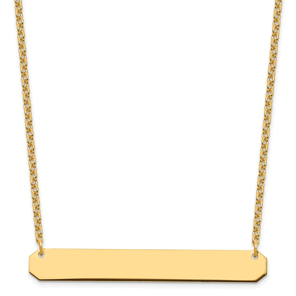 Gold Plated Sterling Silver/Gold Large Blank Bar Necklace