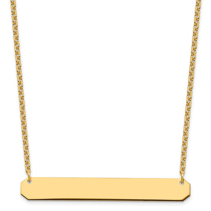 Gold Plated Sterling Silver/Gold Large Blank Bar Necklace