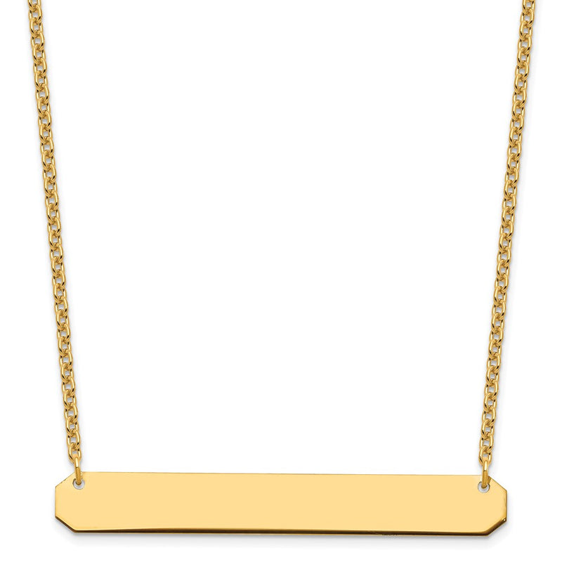 Gold Plated Sterling Silver/Gold Large Blank Bar Necklace