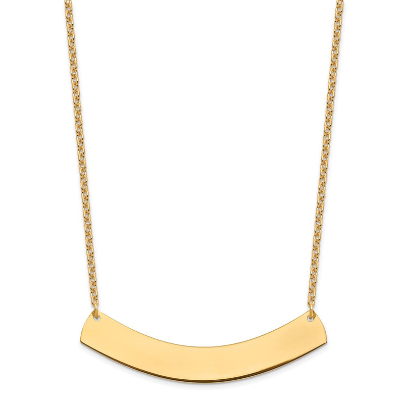 Gold Plated Sterling Silver/Gold Large Curved Blank Bar Necklace