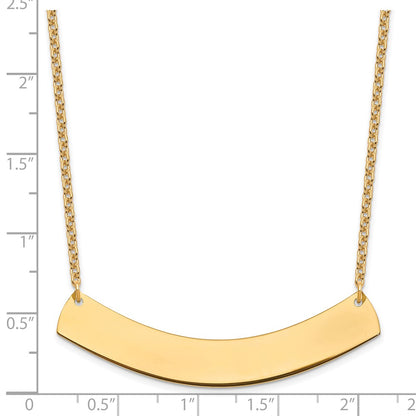 Gold Plated Sterling Silver/Gold Large Curved Blank Bar Necklace