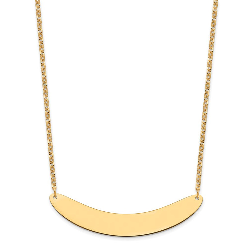 Gold Plated Sterling Silver/Gold Large Curved Blank Bar Necklace