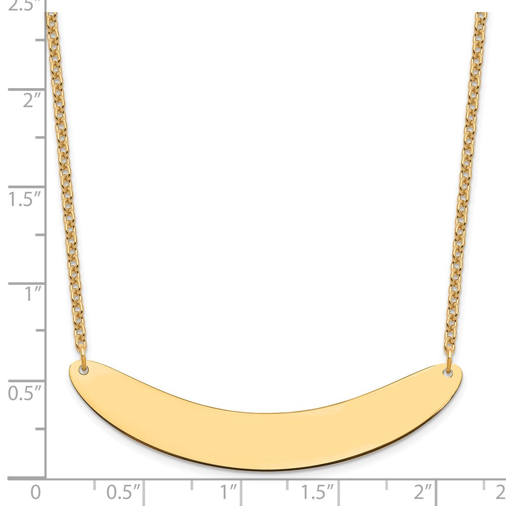 Gold Plated Sterling Silver/Gold Large Curved Blank Bar Necklace