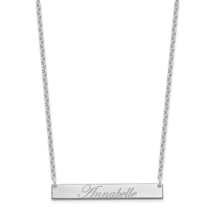 Sterling Silver Rhodium Plated Medium Edwardian Script Brar Necklace