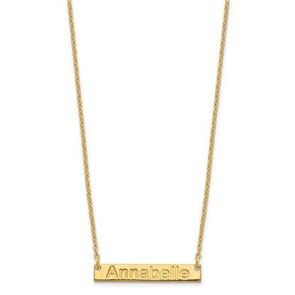 Gold Plated Sterling Silver/Gold Small Arial Rounded Bar Necklace