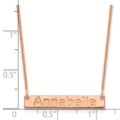 14K Rose Gold Small Arial Rounded Bar Necklace