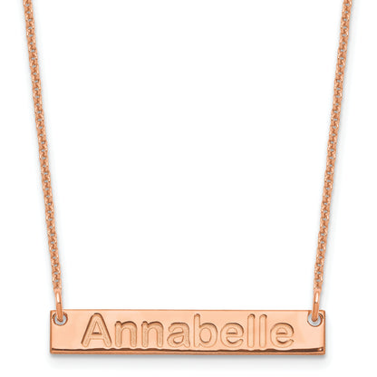14K Rose Gold Small Arial Rounded Bar Necklace