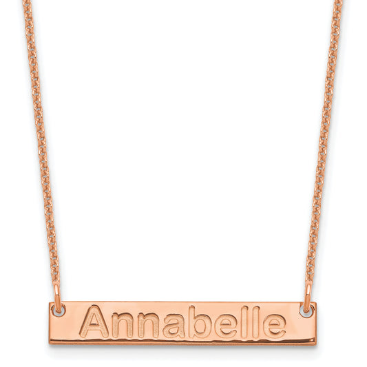 14K Rose Gold Small Arial Rounded Bar Necklace