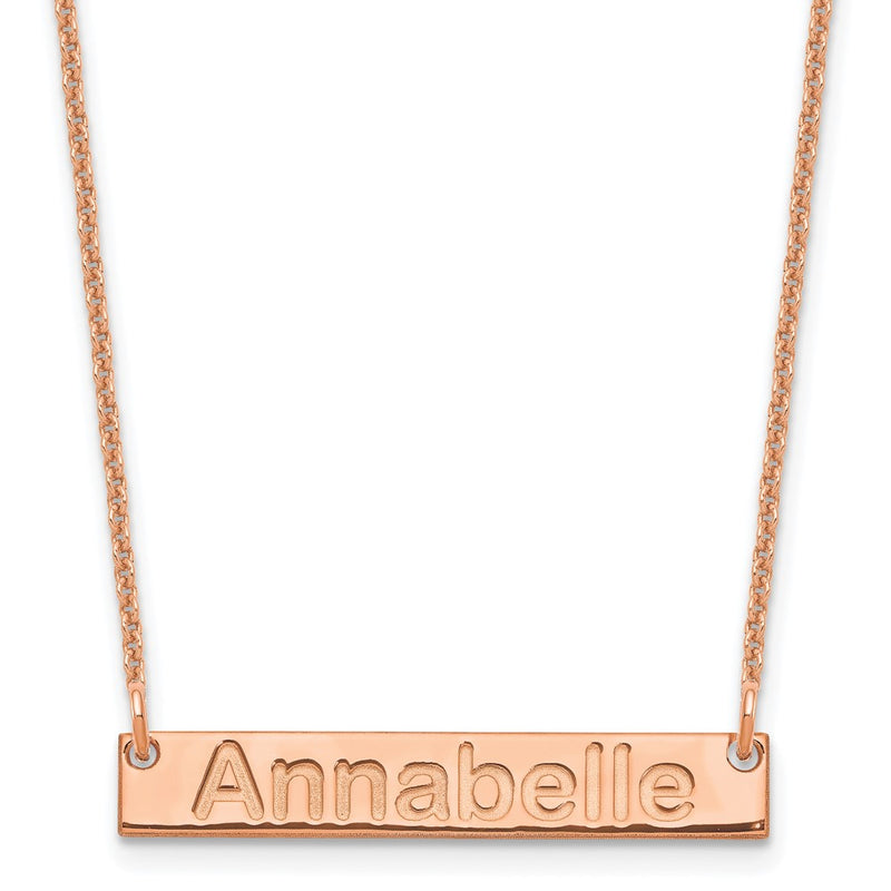 14K Rose Gold Small Arial Rounded Bar Necklace