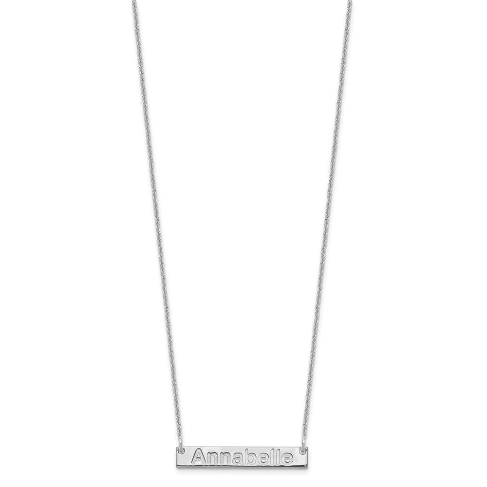14K White Gold Small Arial Rounded Bar Necklace