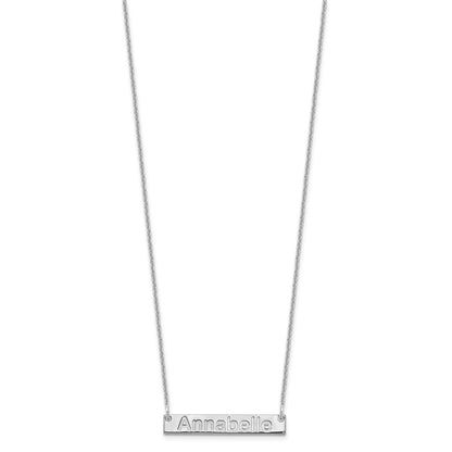 14K White Gold Small Arial Rounded Bar Necklace