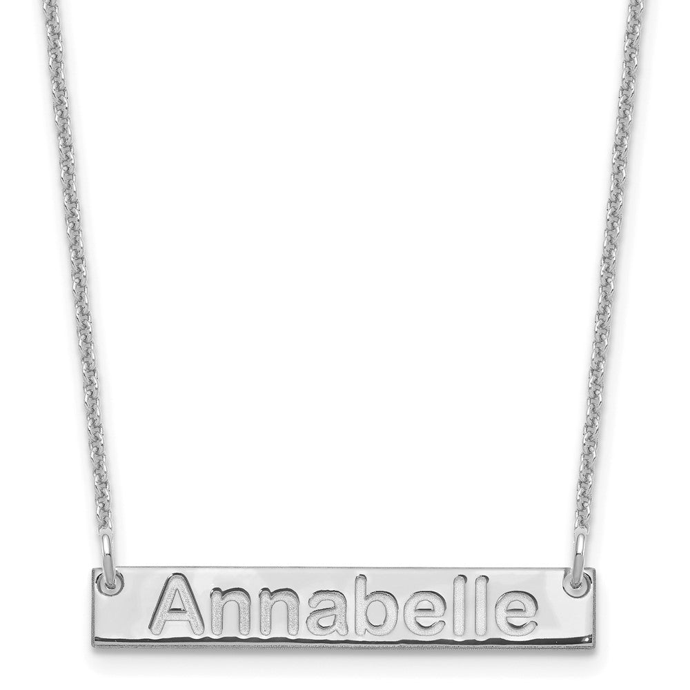 14K White Gold Small Arial Rounded Bar Necklace