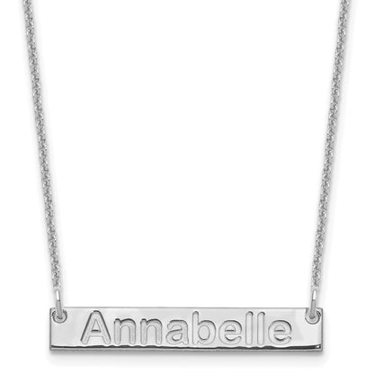 14K White Gold Small Arial Rounded Bar Necklace
