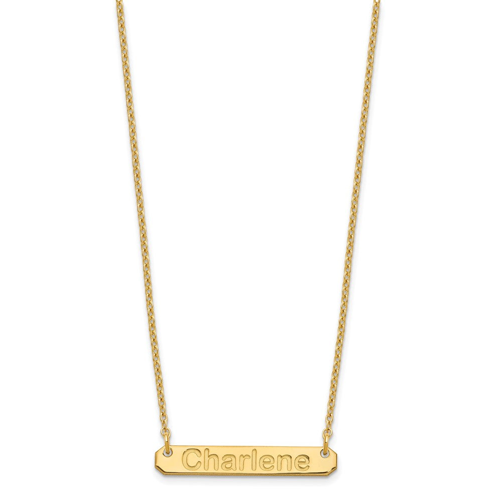 Gold Plated Small Arial Rounded Bar Necklace