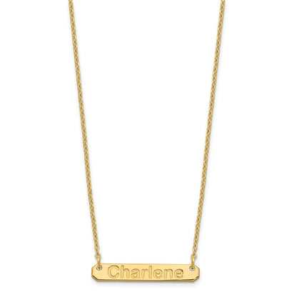 Gold Plated Small Arial Rounded Bar Necklace