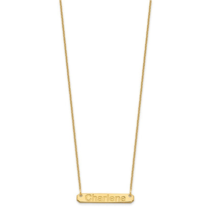 14K Yellow Gold Small Arial Rounded Bar Necklace
