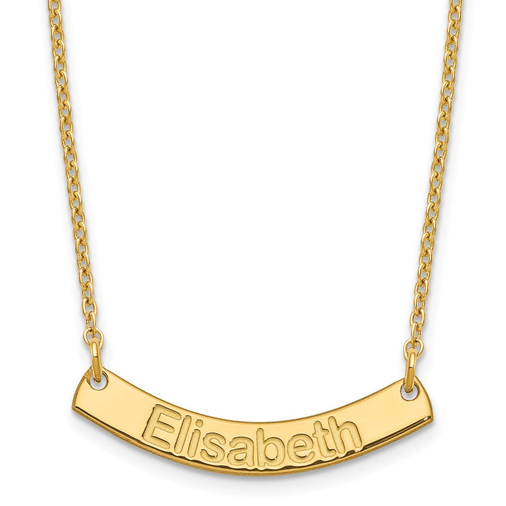 Gold Plated Small Arial Rounded Curved Bar Necklace