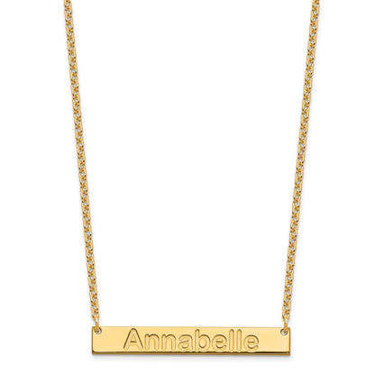 Gold Plated Sterling Silver/Gold Medium Arial Rounded Bar Necklace