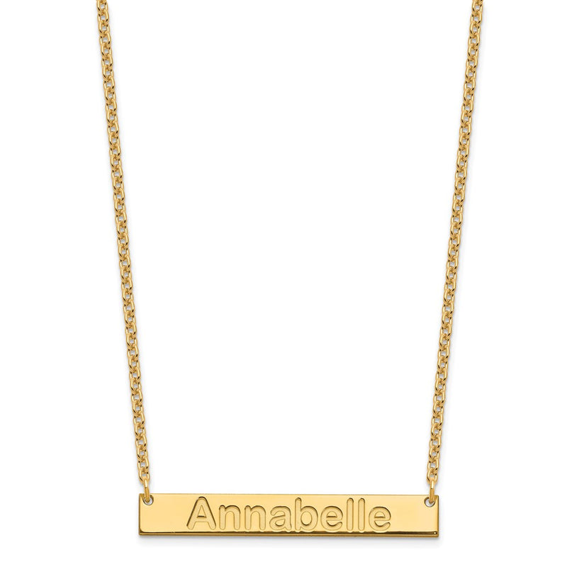 Gold Plated Sterling Silver/Gold Medium Arial Rounded Bar Necklace