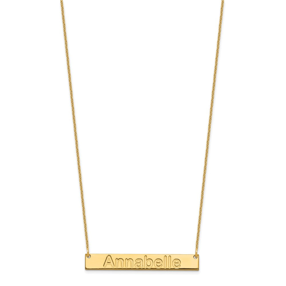 14K Yellow Gold Medium Arial Rounded Bar Necklace
