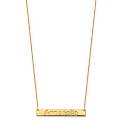 14K Yellow Gold Medium Arial Rounded Bar Necklace