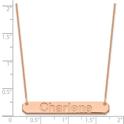 14K Rose Gold Medium Arial Rounded Bar Necklace