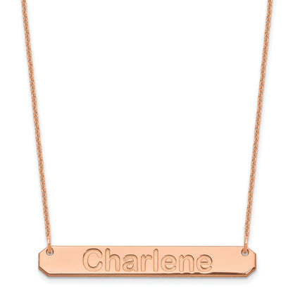 14K Rose Gold Medium Arial Rounded Bar Necklace