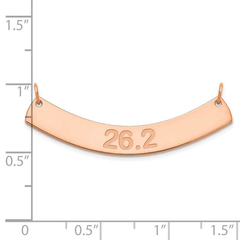 14K Rose Gold Medium Arial Rounded Curved Bar Necklace