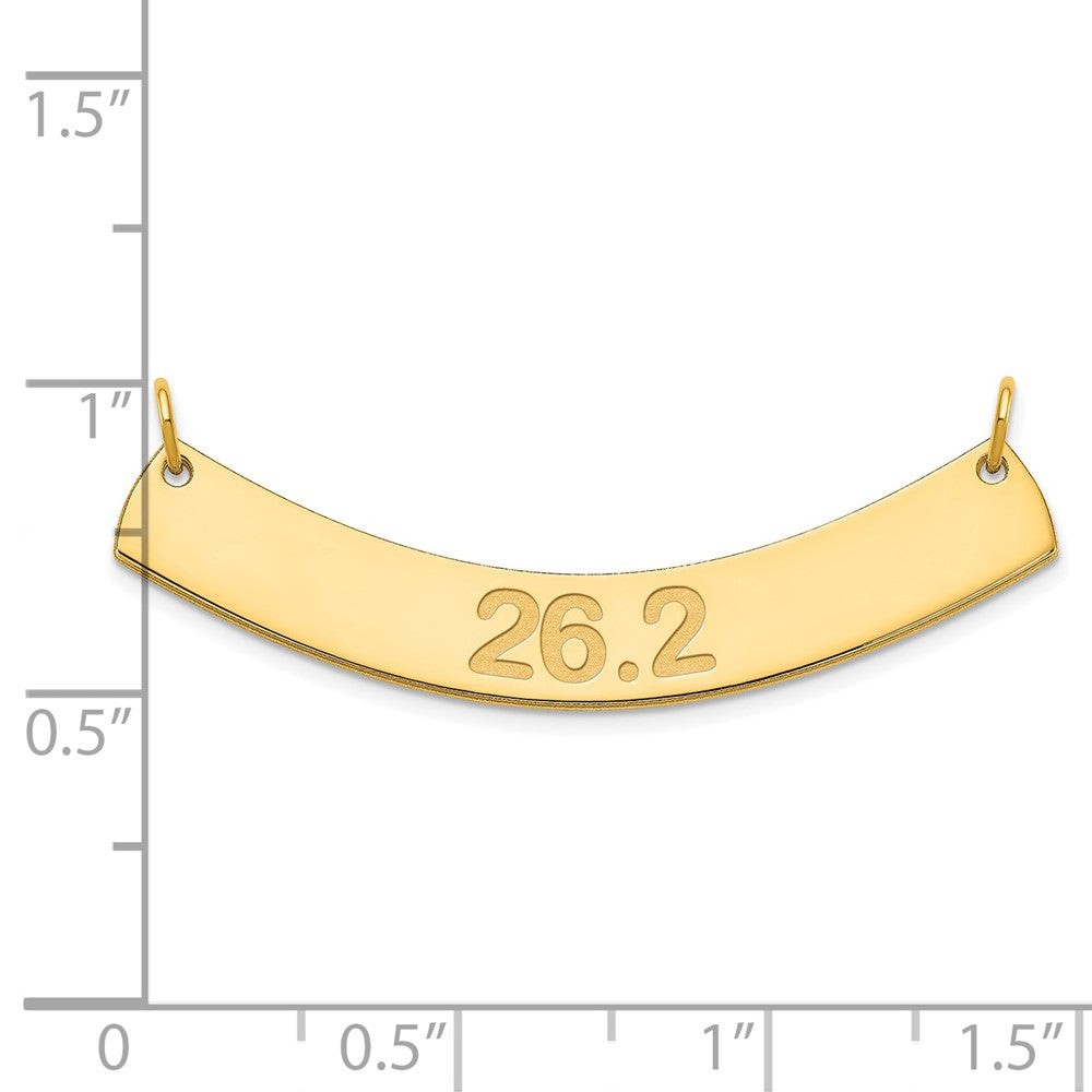 14K Yellow Gold Medium Arial Rounded Curved Bar Necklace