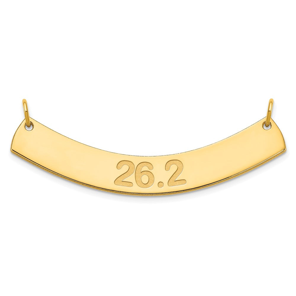14K Yellow Gold Medium Arial Rounded Curved Bar Necklace