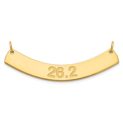 14K Yellow Gold Medium Arial Rounded Curved Bar Necklace